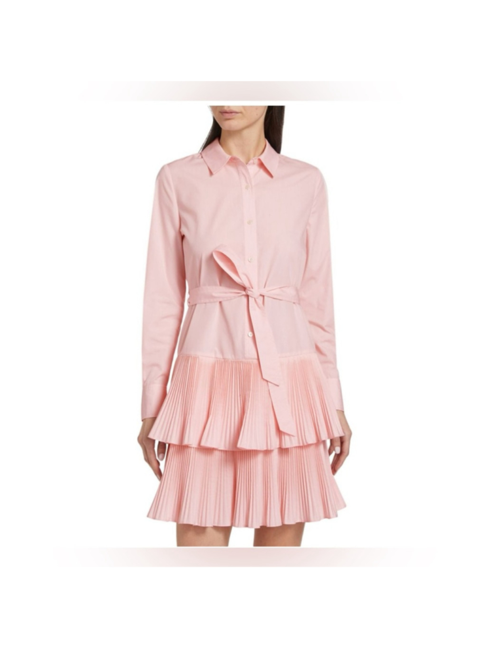 10 Crosby Derek Lam Stirling Plisse Mini Dress - Picture 1 of 15